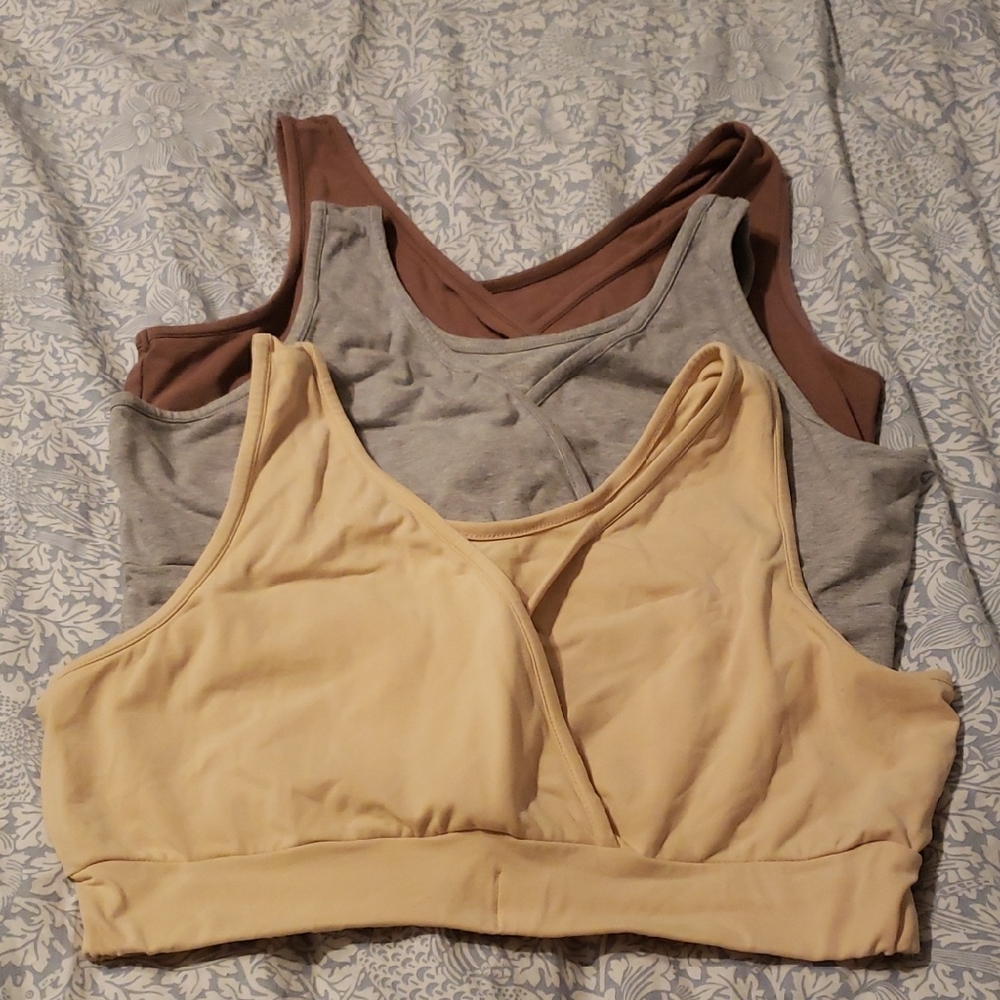 Lot/Bundle 3 Kindred Bravely Organic Cotton Nursing and Sleep Bras Medium Busty